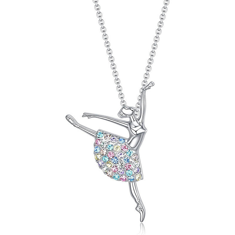 Wholesale Ballerina Girl Pendant Alloy Necklace